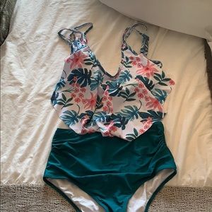 High waisted swim suit